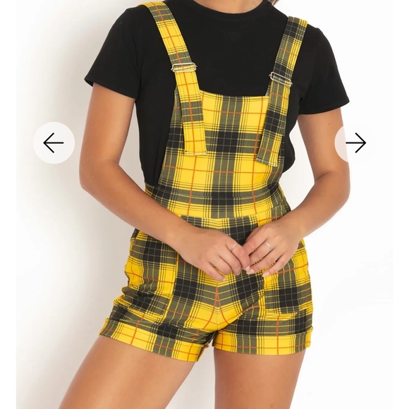 BNWT Black Milk Clothing Tartan Grunge short overalls - limited *SOLD OUT* XXL - Picture 2 of 6